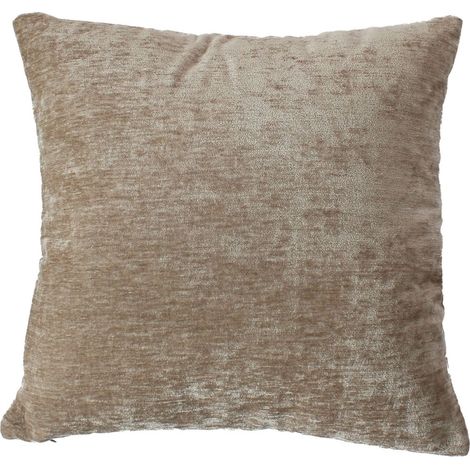 Coussin déhoussable en velours Naturel 40x40 cm