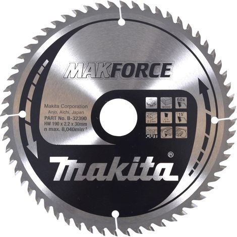 Lama Sega Circolare Makforce T.C.T. 190x30mm 60T Legno (1/5)