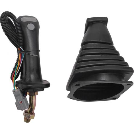 Ensemble joystick à 3 boutons pour pelle hydraulique Daewoo Doosan DH DX150 215 225 300 370-9C (gauche), avec poignée et cache-poussière (1/5)