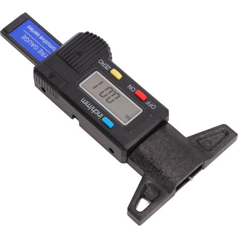 Jauge numérique de profondeur de sculpture de pneu, plage 0-25,4 mm, conversion pouce/mm, écran LCD, outil de mesure auto, précis et portable. (1/5)
