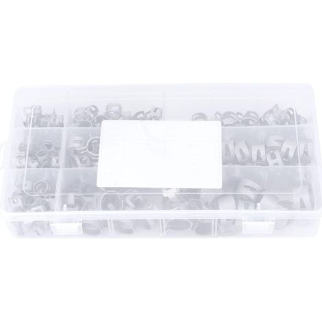 Pince ressort, 160 pièces, inox 304, argenté, pour carburant (1/5)