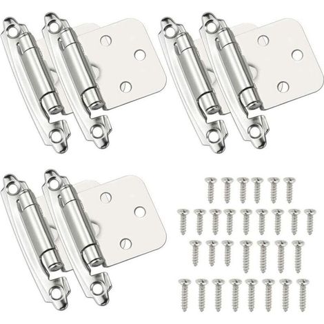 6-teiliges Set selbstschließender Türscharniere, kaltgewalzter Stahl, federbelastete Scharniere mit Dämpfern für Schranktüren, Schuhschränke, Bücherregale und Weinkeller (1/5)