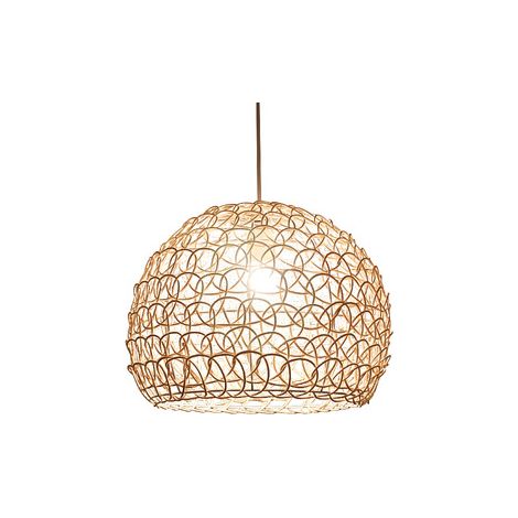 Bambus-Pendelleuchte, kreative kugelförmige E27 Art-Deco-Deckenleuchte mit geflochtenem Design, verstellbare handgewebte Hängelampe für Wohn- und Esszimmer (Ø 25 cm, ohne Kugel)