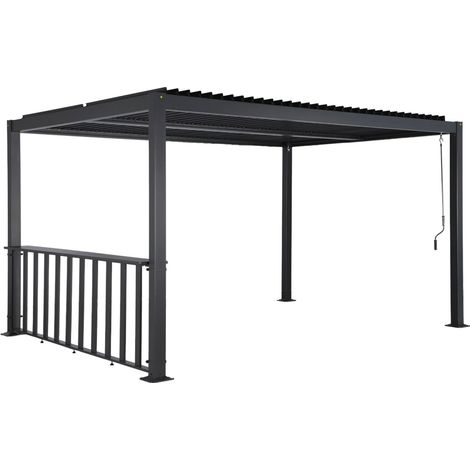 Louvered pergola 4x3m and 3m narrow counter anthracite - Palace