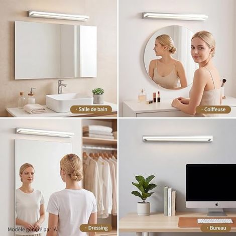 LED Bathroom Mirror Lamp, 62 cm, 13 W 4000 K, Vanity Light Waterproof (1/4)