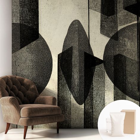 Papier peint intissé décoratif avec colle pour salon chambre et bureau Installation rapide Formes géométriques 250x250 cm (1/5)