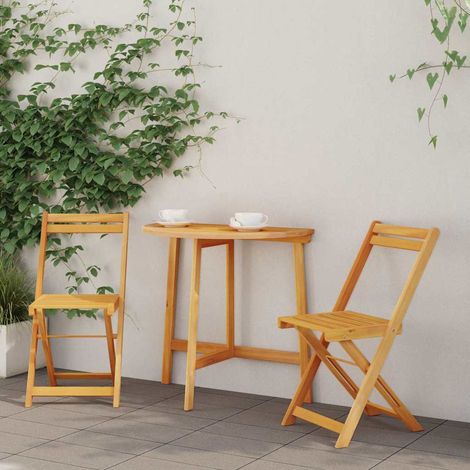 Bistrogarnitur 3 pcs Öl-Natur Massivholz Akazie