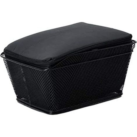 ArrièRe Panier de VéLo Capacité Porte-Bagages ArrièRe pour VéLo Monter Le MéTallique Panier de Rangement pour VéLo avec Couvercle éTanche A (1/5)
