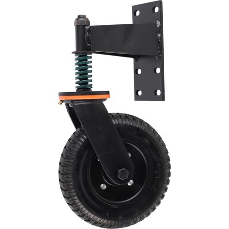 Roulette pour portail de 20 cm (8 pouces), capacité de charge de 272 kg (600 lb), en acier à haute teneur en carbone et caoutchouc, couleur noire (1/5)