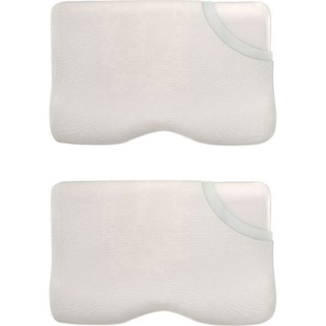 Oreiller Ergonomique - INPHYSIO - Confort Plus - Mousse à mémoire de forme - Taie en bambou - 54 x 33 x 12/6 cm