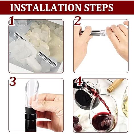 Cavatappi per vino in acciaio inox con versatore antigoccia, accessorio per la decantazione del vino, regalo per gli amanti del vino, set da 2 pezzi (1/5)