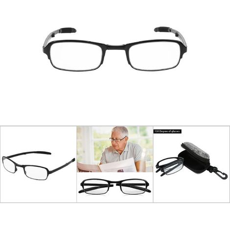 Lunettes de lecture pliantes légères pour presbytes, réduction de la fatigue (Noir 1.5) (1/5)