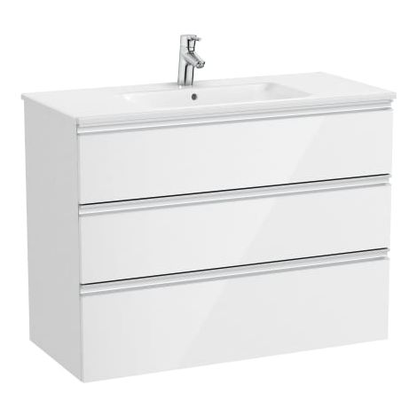 MUEBLE LAVABO CENTRADO BLANCO 1000X460 THE GAP 3 CAJONES BLANCO