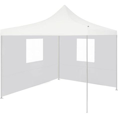 Tente de réception pliante double paroi, 3 x 3 mètres, acier blanc (1/5)