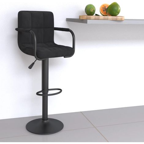 Barhocker Schwarz Samt