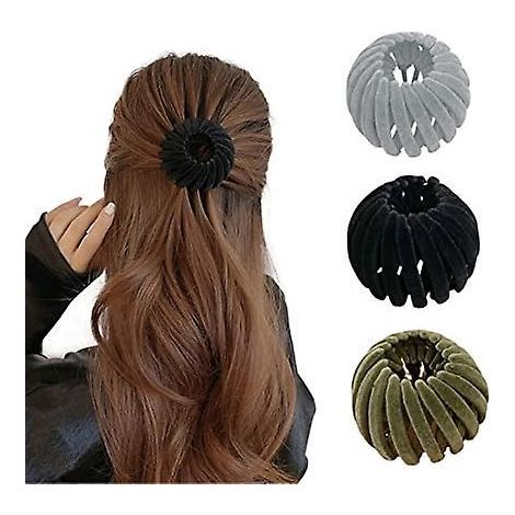 pince Cheveux,pince Cheveux,accessoire Cheveux,pince Cheveux Femme, 3 Pices Forme Nid D'oiseau Support De Queue De Cheval Boucles Barrettes De Che (1/5)