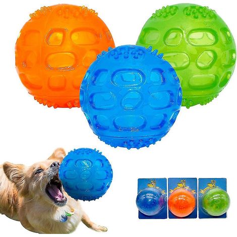 Unzerstörbarer, schwimmender Kauball aus Gummi für Hunde mit Quietscher – Blau (1/5)