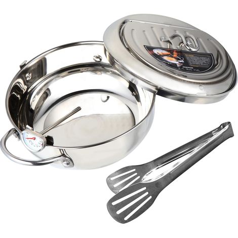 Friteuse Tempura Inox avec Thermomètre Poêle Profonde Compatible Feux Casserole Huile pour Cuisine Japonaise (1/5)