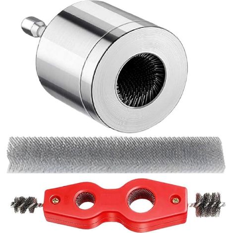Nettoyeur de tuyaux en cuivre, nettoyeur de tuyaux en cuivre de 15 mm pour perceuse -- (1/5)