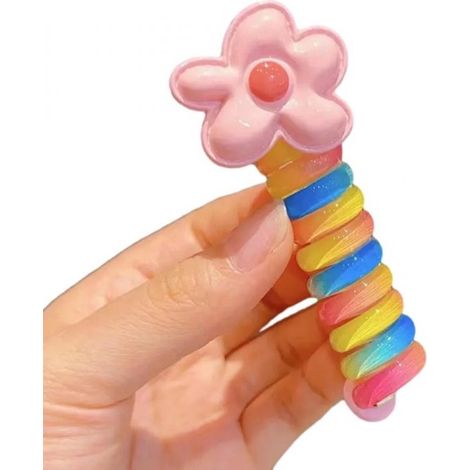 5PCS Élastique à cheveux, motifs fleurs et ours, haute élasticité, usage quotidien et fête (1/5)