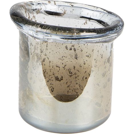 Photophore en Verre Vert et Doré Porte-Bougie Chauffe-Plat Style Campagne Ø 10 x 9 cm - PANGIVO (1/2)