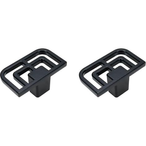 Lot de 2 boutons de porte noirs en alliage de zinc à un trou pour placards et tiroirs, style rétro (1/5)