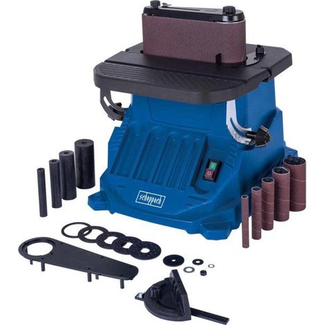 Scheppach – Ponceuse à bande 450W – Développement du ruban 610 x 100 mm – Vitesse 2000 tr/min – Pour ponçage bois dur et teck - osm600
