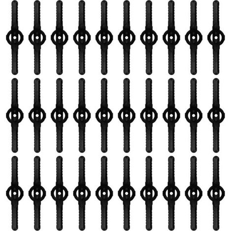 30 pcs lames de rechange en plastique, lames de coupe-bordures, lames de tondeuse, accessoires de tondeuse, lames de rechange pour coupe-bordures sans fil - (noir)