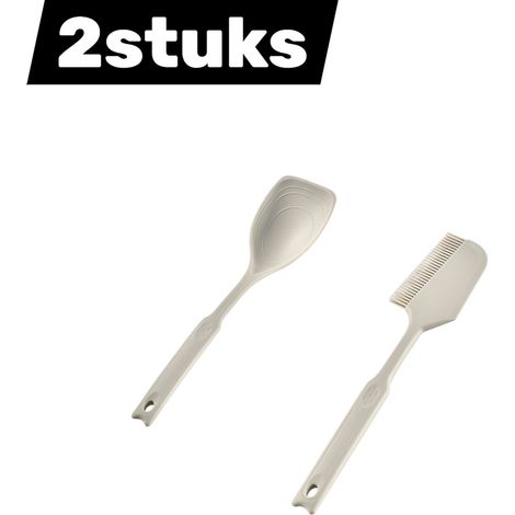 Pièce - Spatule - Spatule et Silicone - Antidérapante 2 et 1 - Résistante à la chaleur - Ustensiles de cuisine pratiques - Spatule + Planche à fromage - Kaki (1/4)