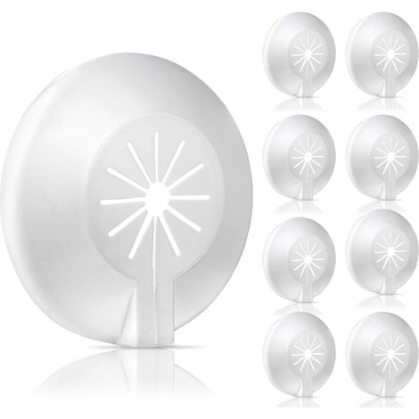 Lot de 8 rosaces pour radiateur Cache-tuyau rosace à clapet en plastique pour diamètres de 14 à 29 mm montage ultrarapide