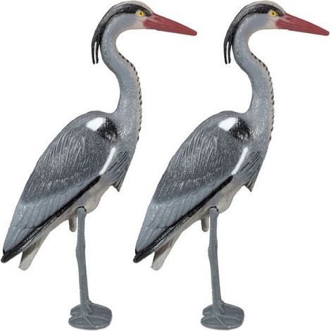 Statuette Heron - 92 x 18 x 49 cm - Pour Etang Jardin - En PE Résistant Aux Intempéries - Lot De 2 (1/5)