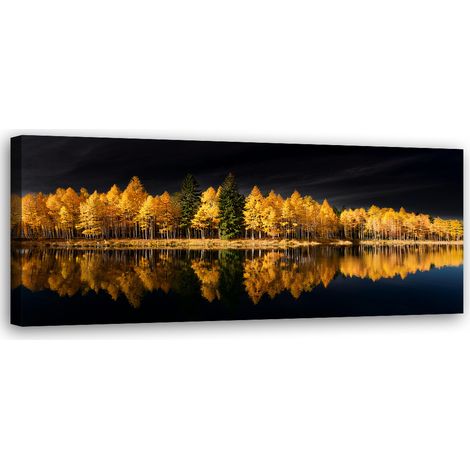 Tableau déco Paysage Forêt Nature Or 90x30 (1/5)