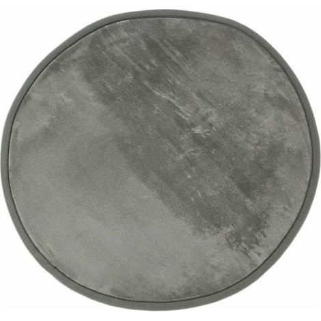 Tapis de salon rond extra-doux gris, diamètre 60 cm (1/5)