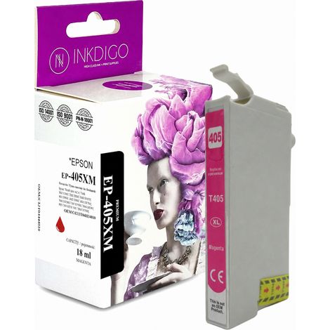 Inchiostro Inkdigo 405XL M compatibile con la stampante Epson WorkForce EC-C7000 WF-7310DTW, certificato TÜV. (1/5)