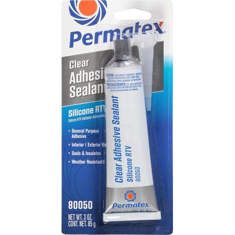 Clear RTV Silicone Adhesive Sealant, General Purpose Adhesive, Seals (1/5)