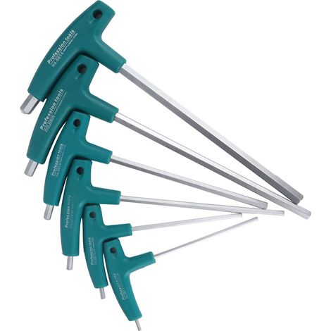 6-teiliges T-Griff-Sechskantschlüssel-Set, Reparaturwerkzeug, Hardware, Stahl 45 H3 H4 H5 H6 H8 H10 (1/5)