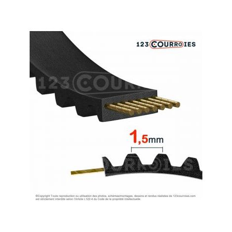 Courroie simple dentée super torque 225-S1.5M6