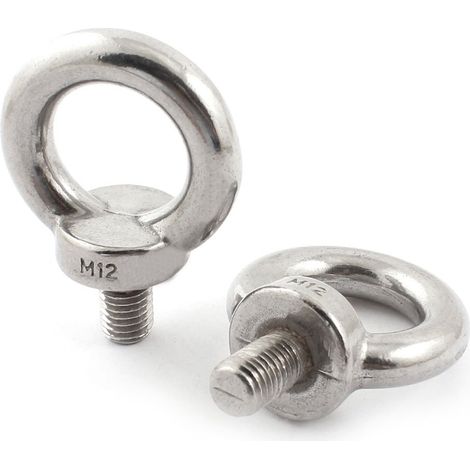 2PCS Silver Ton Edelstahl Drahtseil Ringschraube 12mm Gewinde (2eb8ae14feb982e3aa87b9ea7599d10f)