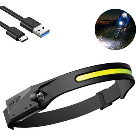 Lampe frontale LED rechargeable – Haute luminosité, mode flash, induction par onde – Légère et étanche, usage extérieur