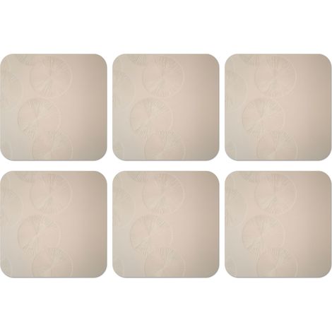 SOTTOBICCHIERI Set di 6Japandi - Beige - Moderno 10x10 cm (1/5)