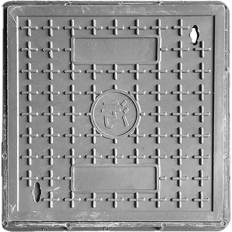 Couvercle de regard en résine de 60 cm avec cadre, résistant aux intempéries et antidérapant, compatible avec les fosses septiques extérieures. (1/5)