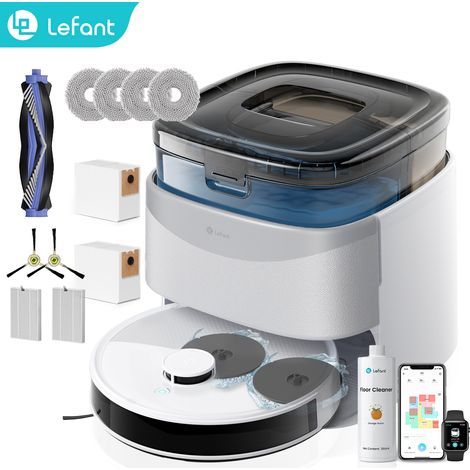 Lefant M3L Aspirateur robot Laveur 15000 Pa, Station Multifonctionnelle, Double Serpillière Rotative, Navigation dToF, Évitement d'obstacles PSD, Nettoyage Personnalisé, 220 min, 5G/2.4G