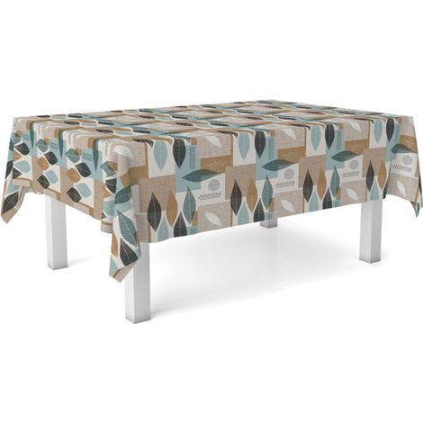 Nappe Toile cirée Anti-Taches Lavable carrée 140x140 Jalón Brun (1/5)