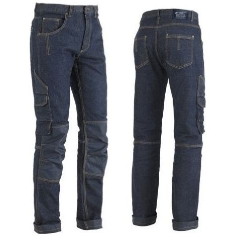 Pantalone Jeans Miner Elasticizzato Multitasca Cotone Lavoro Edilizia Piastrellisti (L)