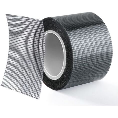 (Black) 5m x 5cm Fiberglass Window Grille Repair Tape, Fast Repair in 30 Seconds, Strong Adhesive & Tool-Free
