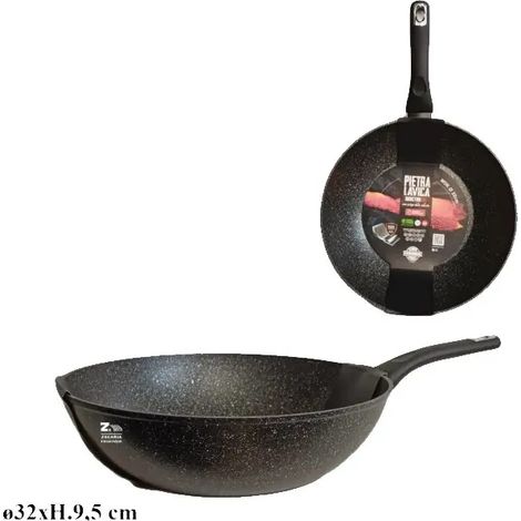 Wok saltapasta in pietra lavica Ø 32 cm antiaderente, Induzione