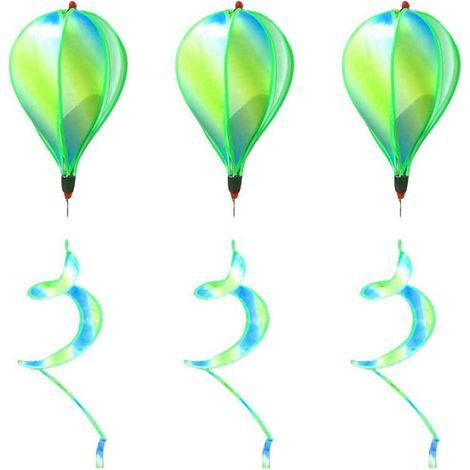 3X Pendentif Montgolfière Ressort de Jardin Moulin à Vent Rotatif Décoration Suspendue I (1/4)