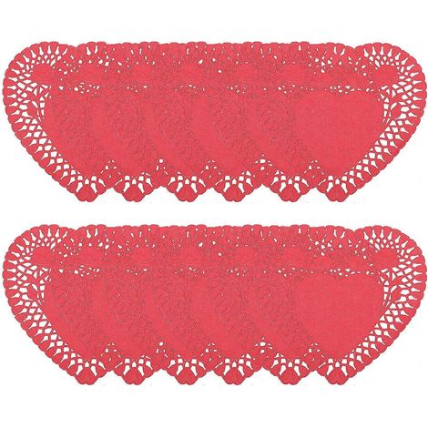 Mini napperons en forme de cœur, papier absorbant l'huile pour la décoration, 100 feuilles (1/5)