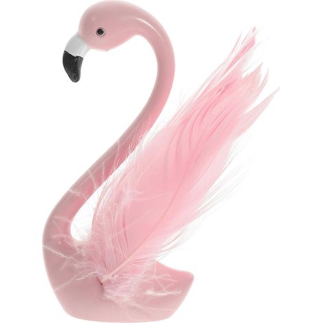 Figurine flamant rose en résine, petite statue de flamant rose, décoration rose (1/5)