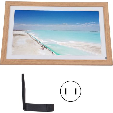 Cadre photo numérique 15,6 pouces WiFi intelligent écran tactile pour transfert de photos et vidéos depuis téléphone, prise américaine 100-240V (1/5)